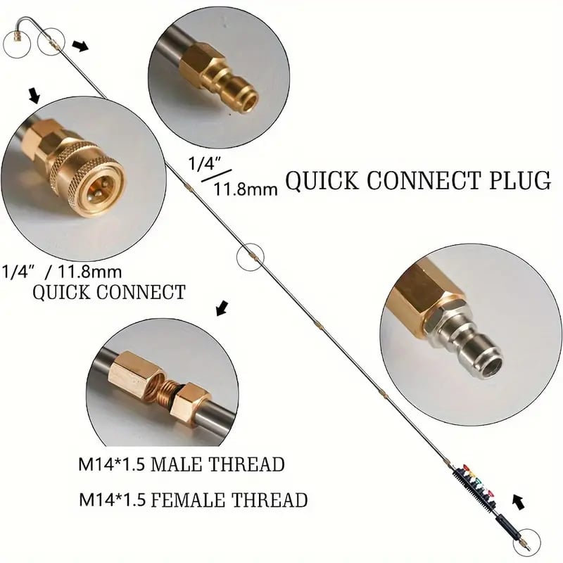 Telescoping High Pressure Washer Wand Set - 4000 PSI, Gutter & Roof Cleaning
