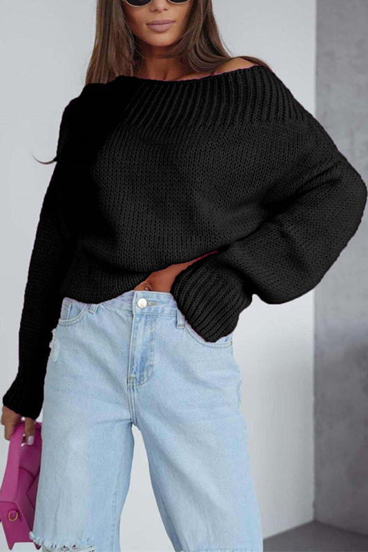 Image of Teresa | Women's Oversized Off-the-Shoulder Sweater