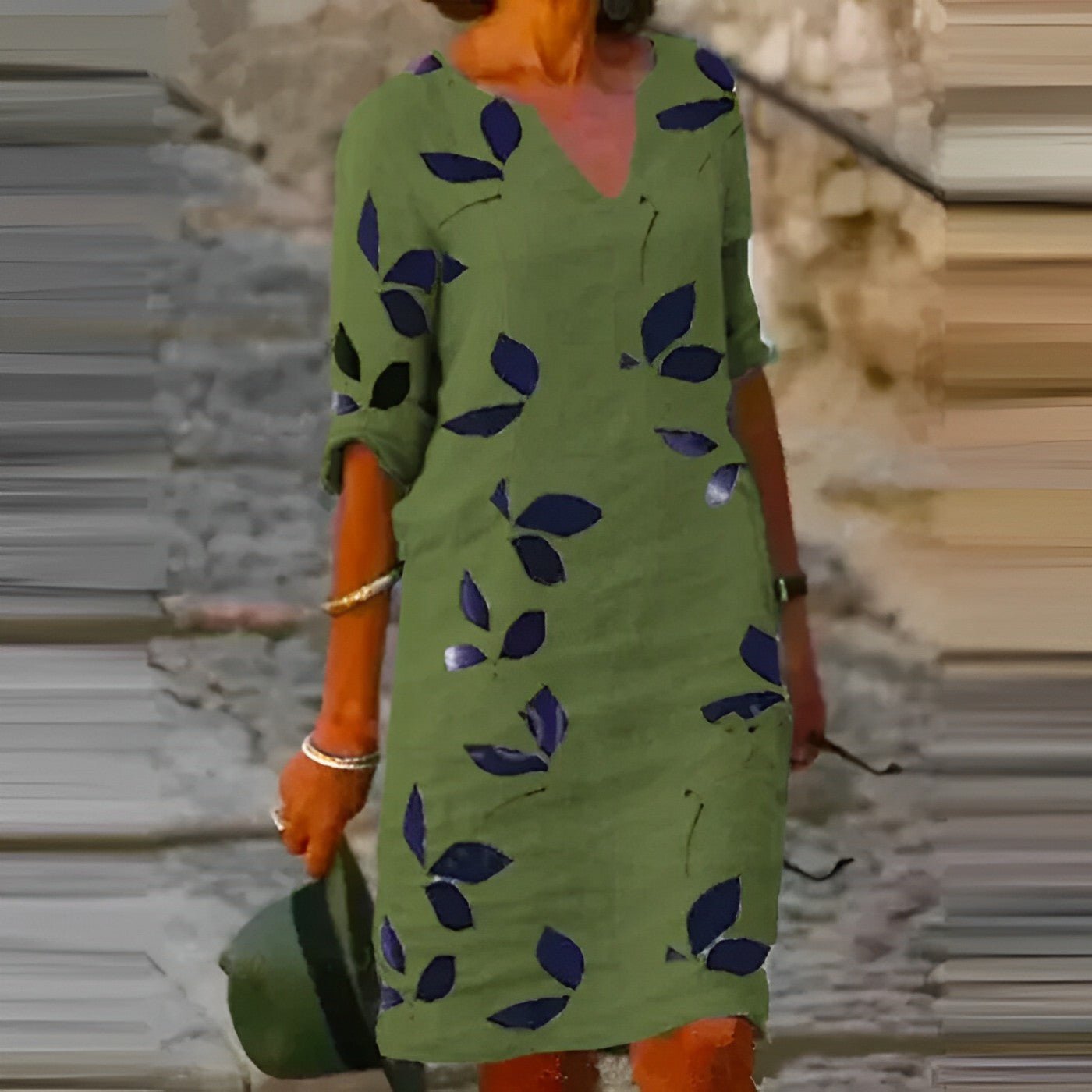 Image of Tessa | Women's V-Neck A-Line Midi Dress