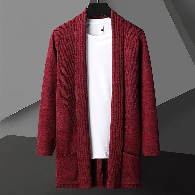 Image of Theo | Men's Long Sleeve Open Front Cardigan