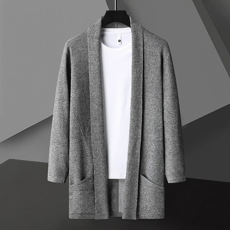 Image of Theo | Men's Long Sleeve Open Front Cardigan