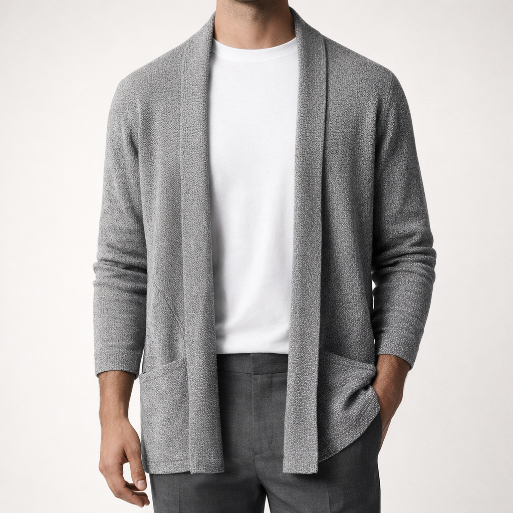 Image of Theo | Men's Long Sleeve Open Front Cardigan
