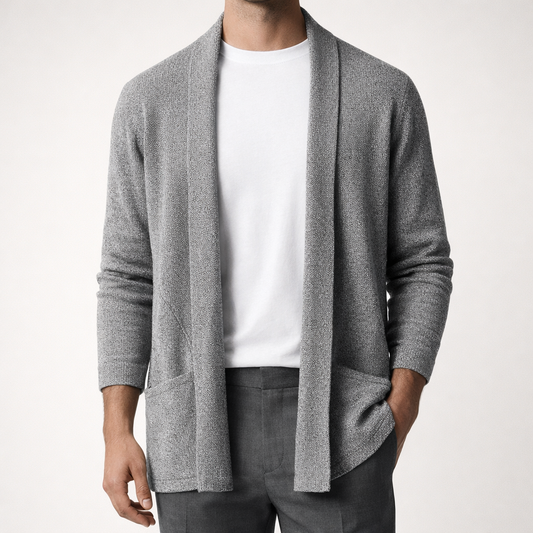 Image of Theo | Men's Long Sleeve Open Front Cardigan