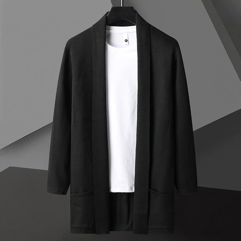 Image of Theo | Men's Long Sleeve Open Front Cardigan