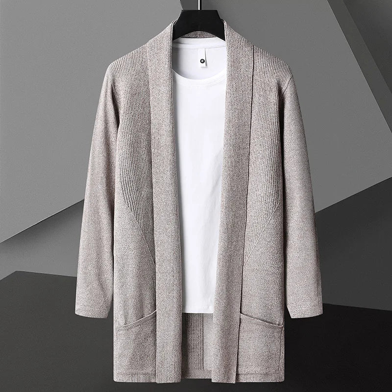 Image of Theo | Men's Long Sleeve Open Front Cardigan