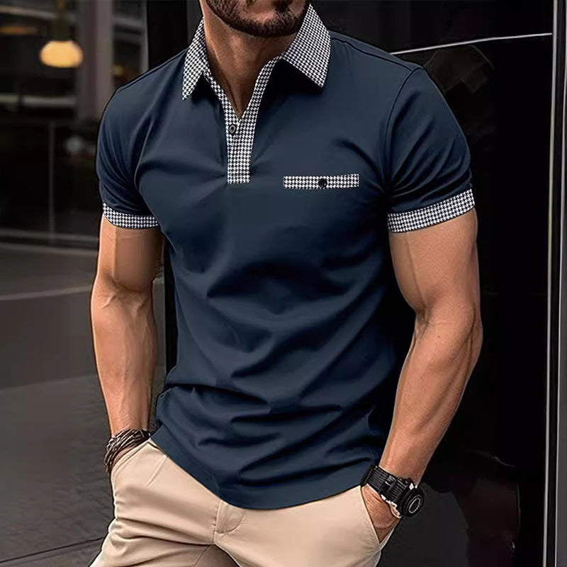 Image of Theodore | Men's Contrast Collar Polo Shirt