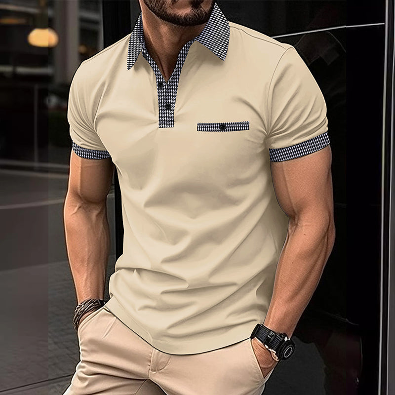 Image of Theodore | Men's Contrast Collar Polo Shirt