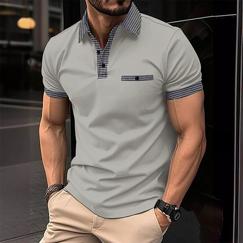 Image of Theodore | Men's Contrast Collar Polo Shirt