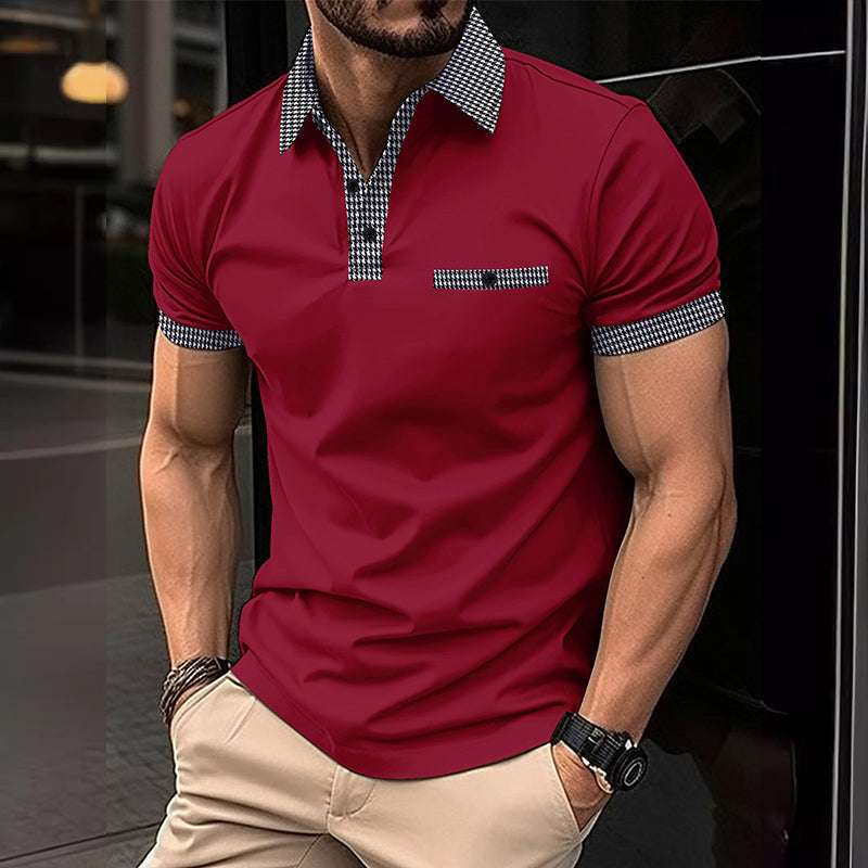 Image of Theodore | Men's Contrast Collar Polo Shirt