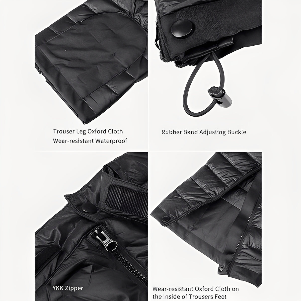 Thermal Goose Down Outdoor Hiking and Ski Pants with Zipper