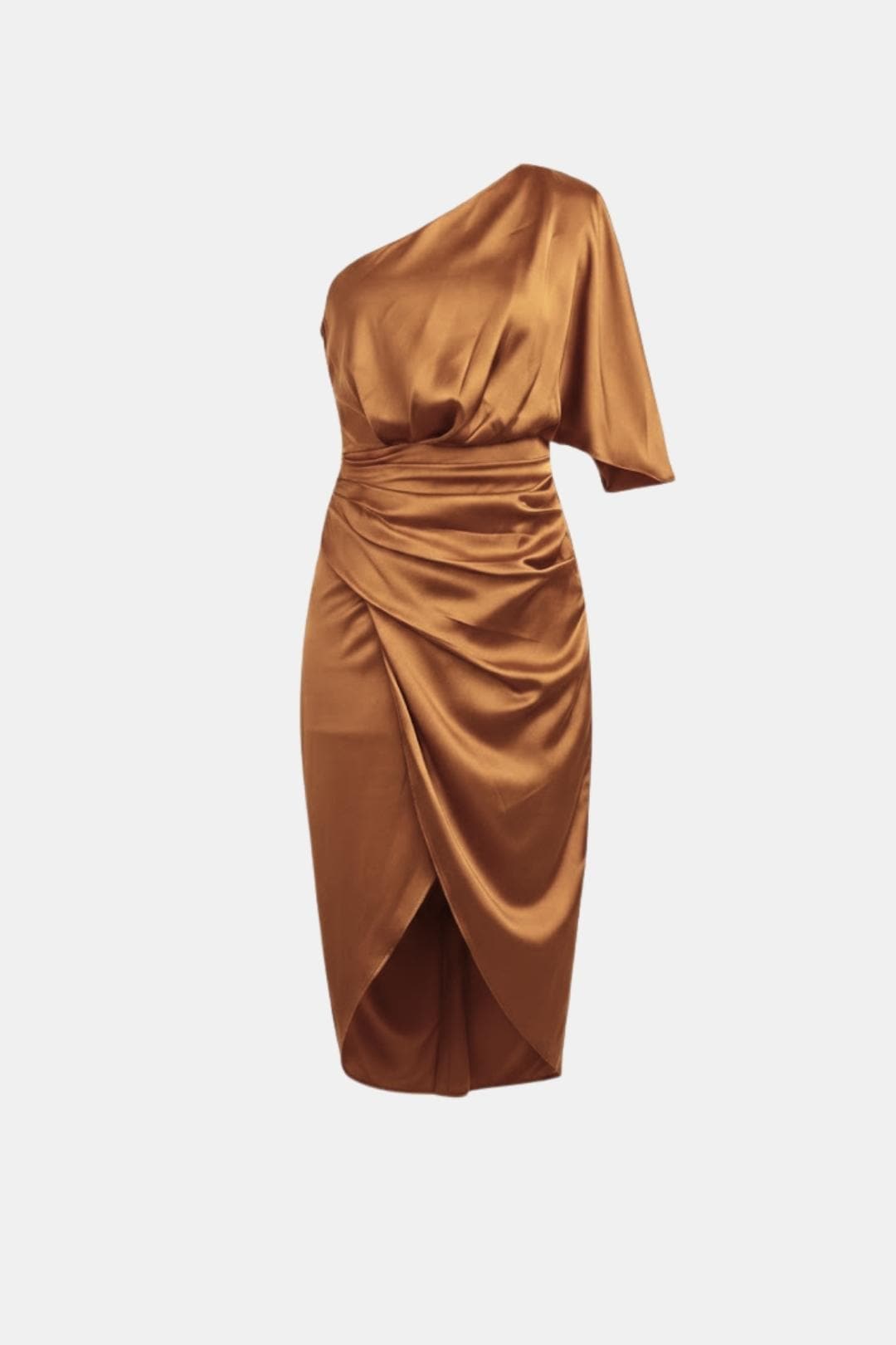 Image of Tiffany | Women's One-Shoulder Wrap Midi Dress