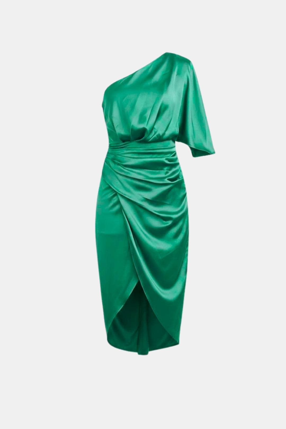 Image of Tiffany | Women's One-Shoulder Wrap Midi Dress