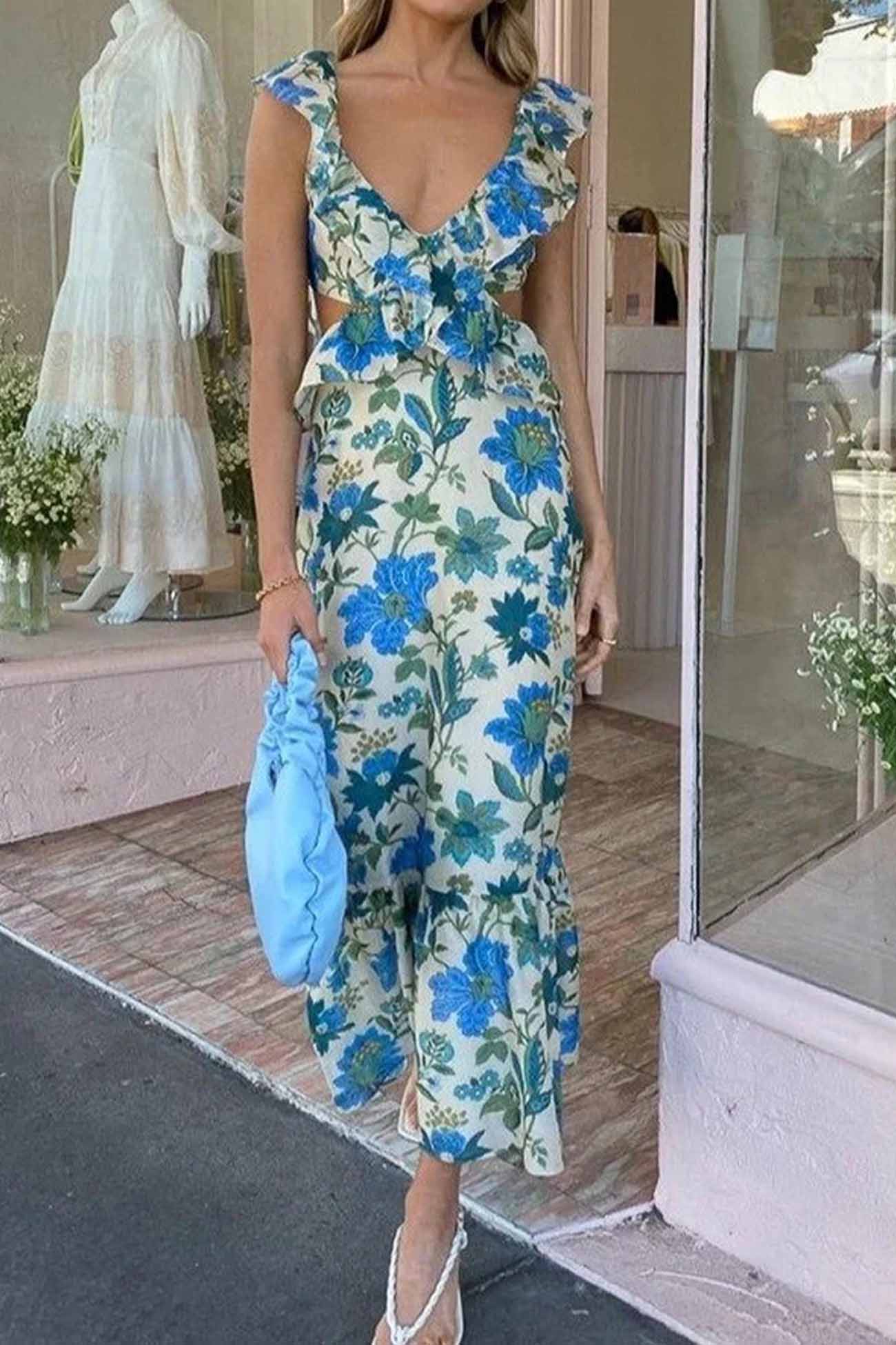 Image of Tracy | Women's Sleeveless Maxi Floral Dress
