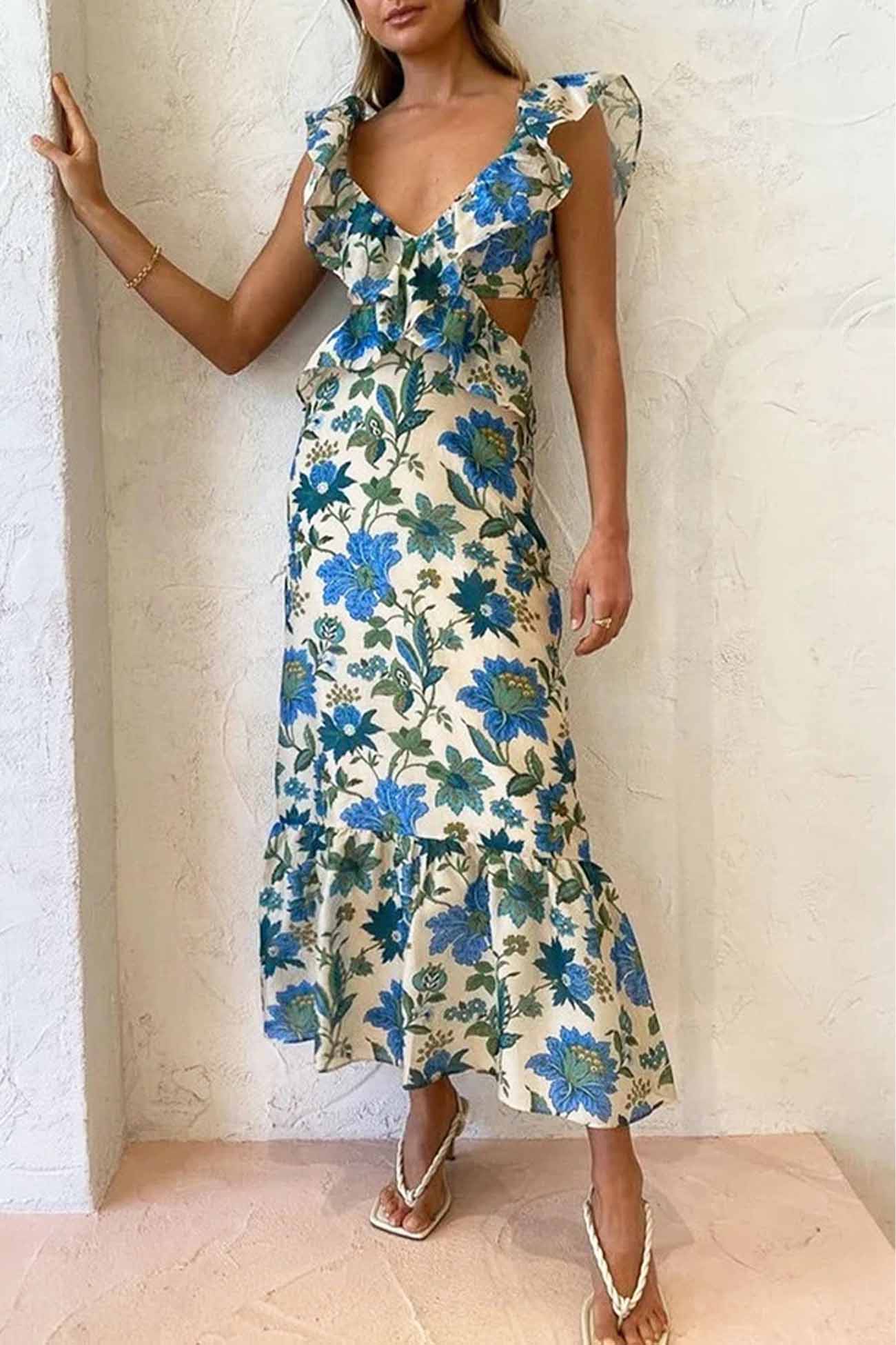 Image of Tracy | Women's Sleeveless Maxi Floral Dress