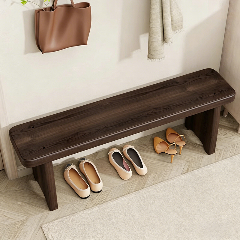 Traditional Vintage Solid Wood Rectangular Long Shoe Bench for Living Room
