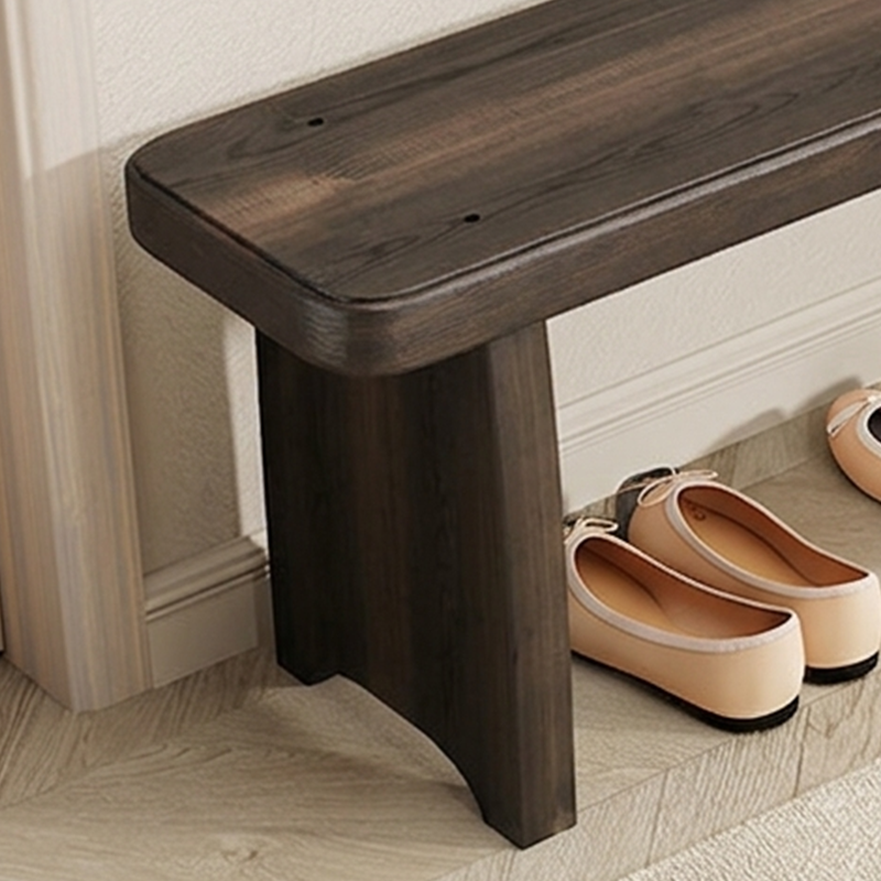 Traditional Vintage Solid Wood Rectangular Long Shoe Bench for Living Room