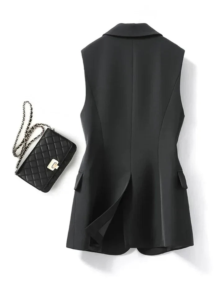 Trendy Sleeveless Blazer