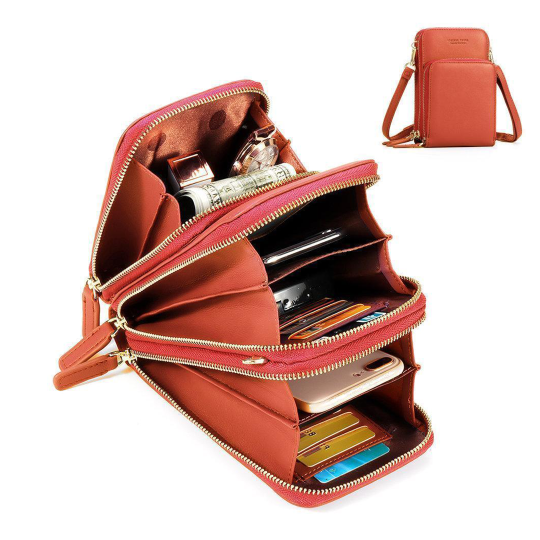 Triple Secure Leather Phone Purse