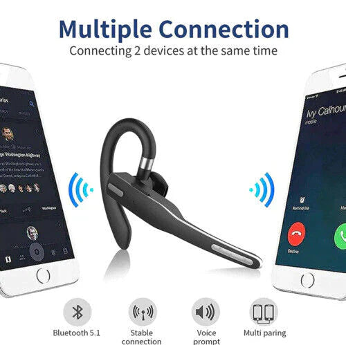 Trucker Dual Mic Wireless Bluetooth 5.1 Noise Cancelling Headset & Earbuds