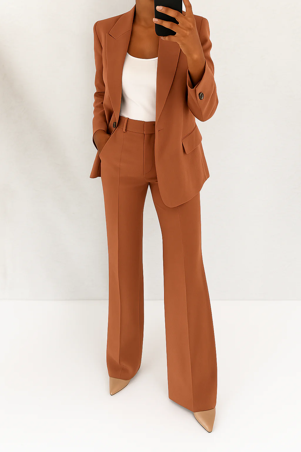Two-Piece Women's Set with Tailored Fit – Versatile Suit with Pants Made from Polyester Blend for Women in Various Colors