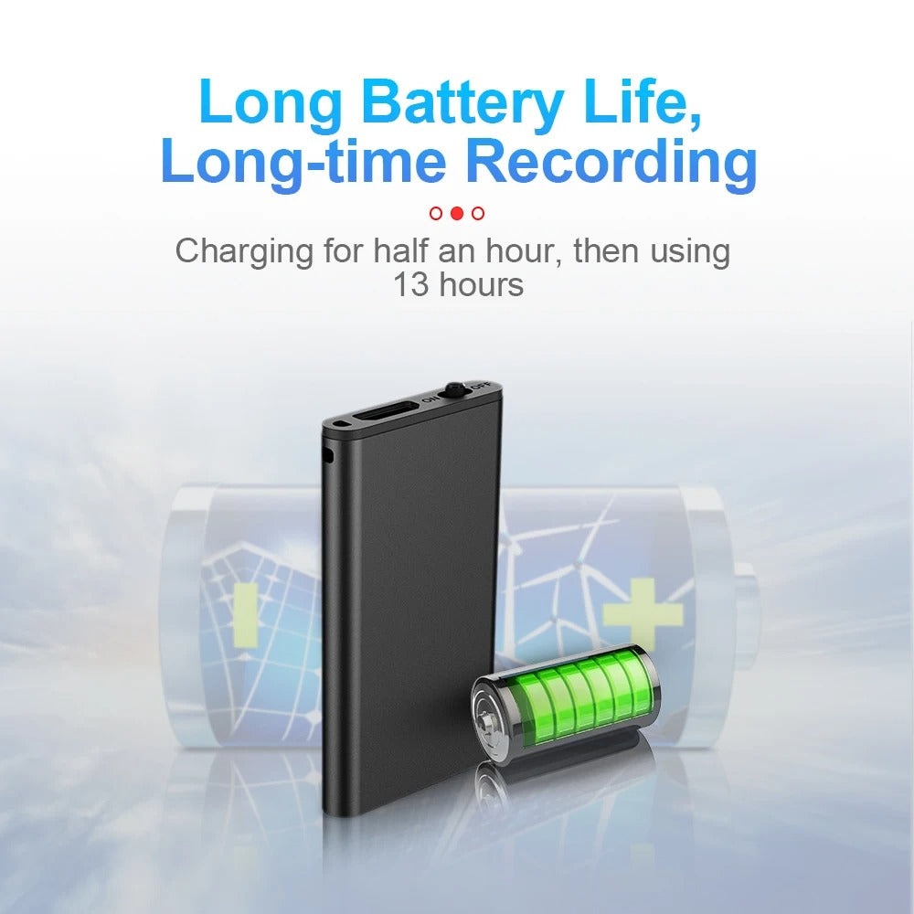 Ultrasonic Discreet Voice Recorder - Mini Hidden Dictaphone 16/32 GB