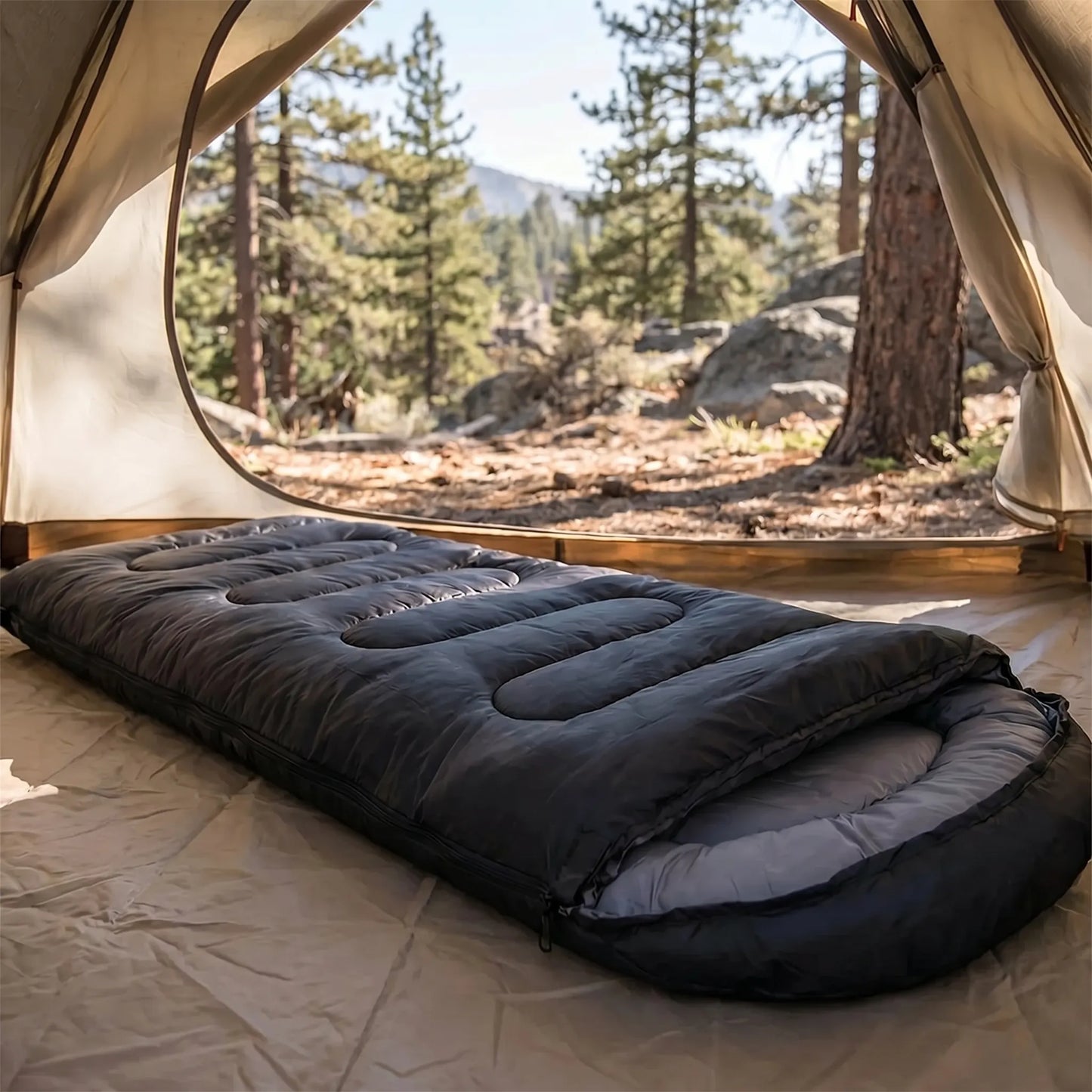 Unisex 4-Season Envelope Sleeping Bag for Camping