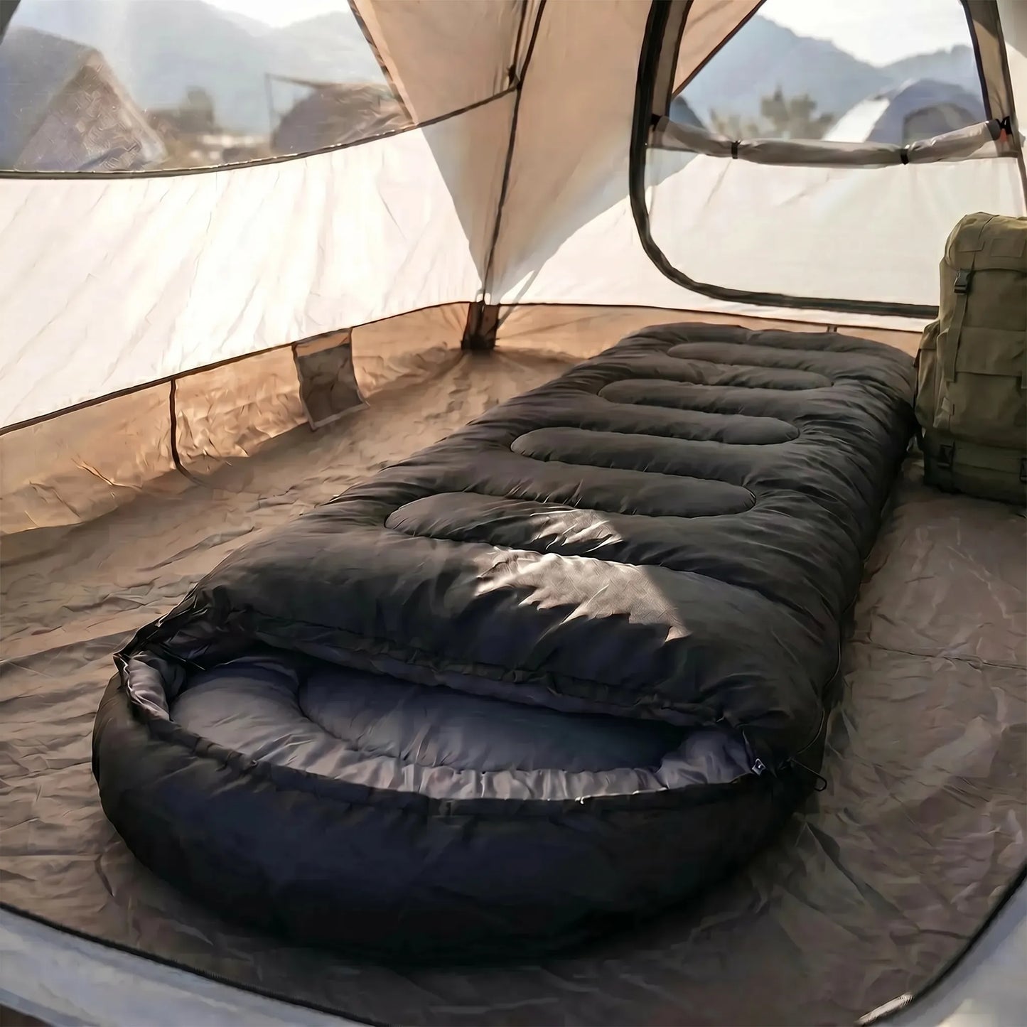Unisex 4-Season Envelope Sleeping Bag for Camping
