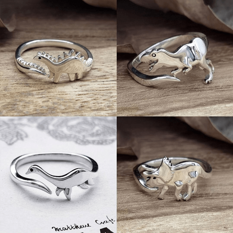 Unisex Adjustable Dinosaur Ring