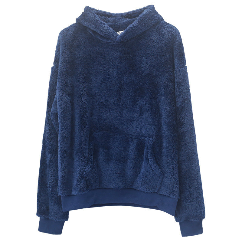 Unisex Cozy Teddy Fleece Hoodie with Kangaroo Pocket and Oversized Fit