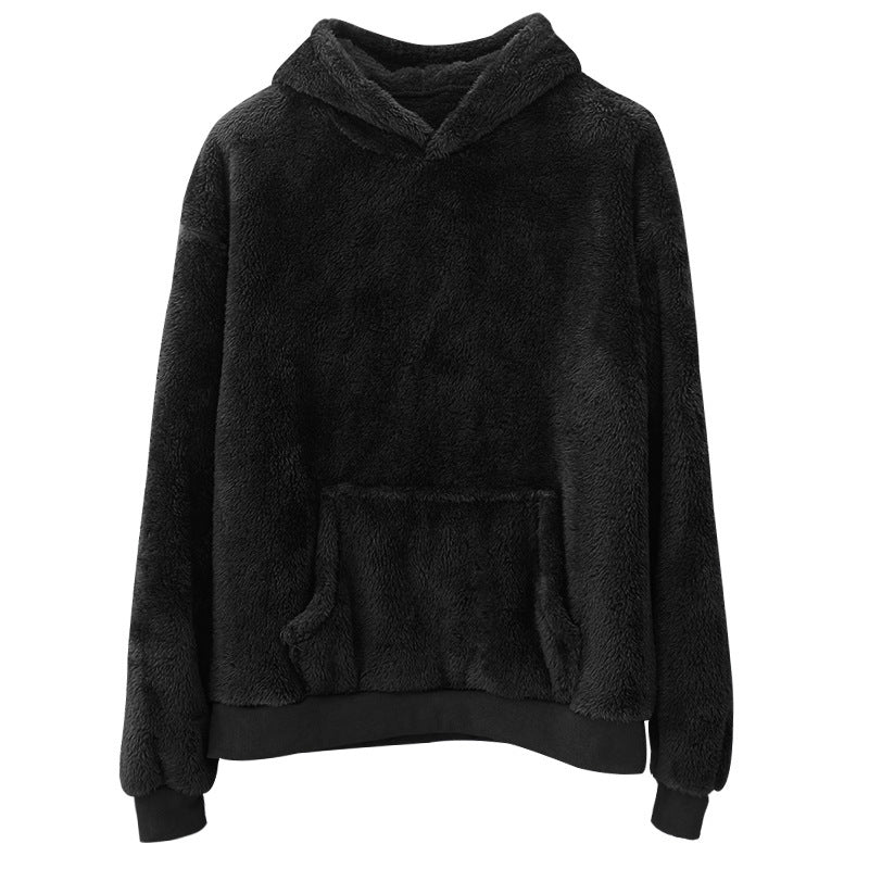 Unisex Cozy Teddy Fleece Hoodie with Kangaroo Pocket and Oversized Fit