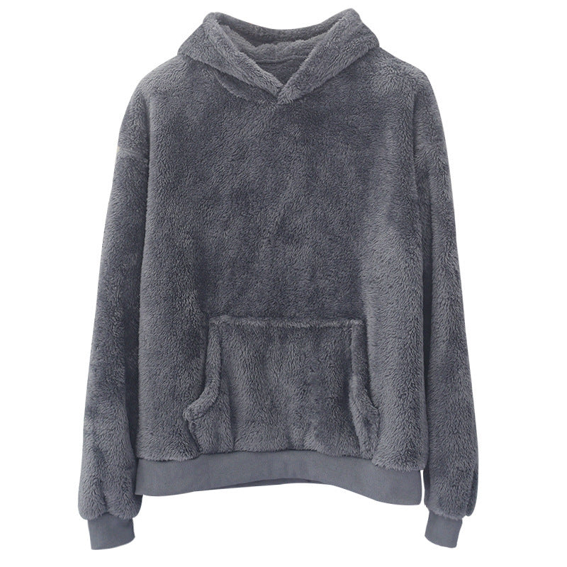 Unisex Cozy Teddy Fleece Hoodie with Kangaroo Pocket and Oversized Fit