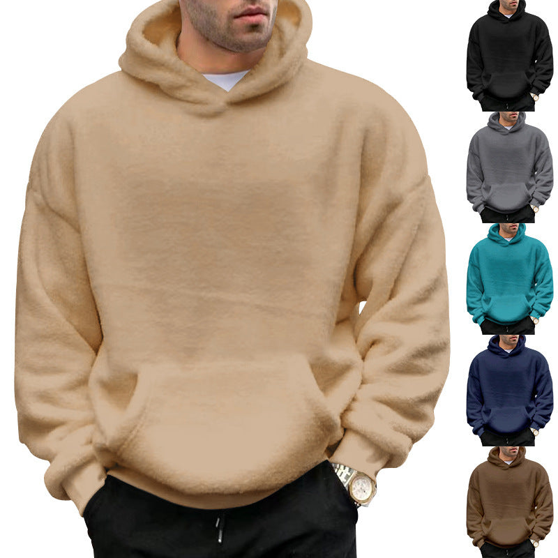Unisex Cozy Teddy Fleece Hoodie with Kangaroo Pocket and Oversized Fit