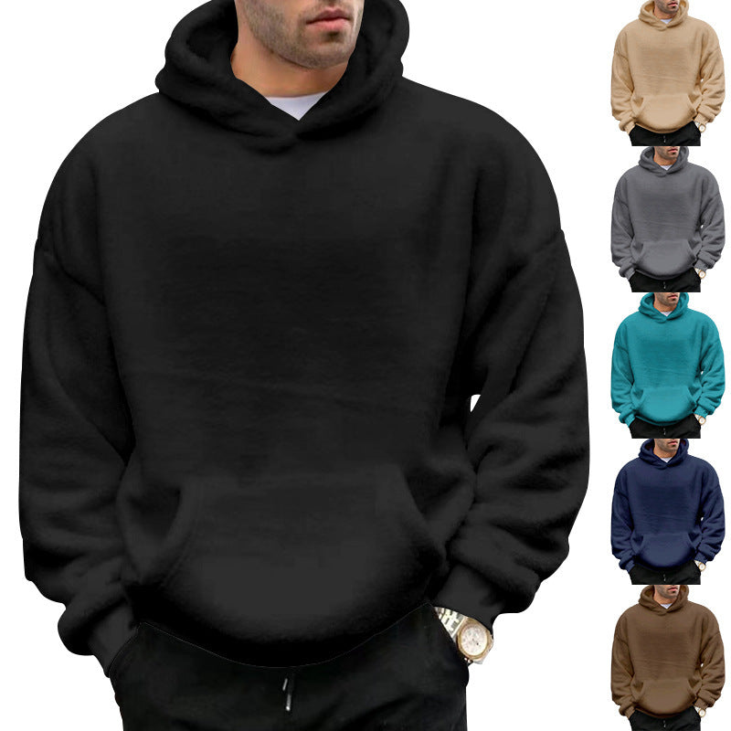 Unisex Cozy Teddy Fleece Hoodie with Kangaroo Pocket and Oversized Fit