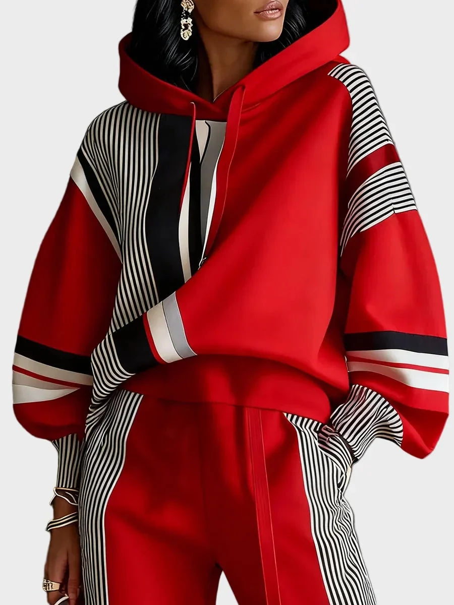 Unisex Geometric Cotton-Blend Hoodie