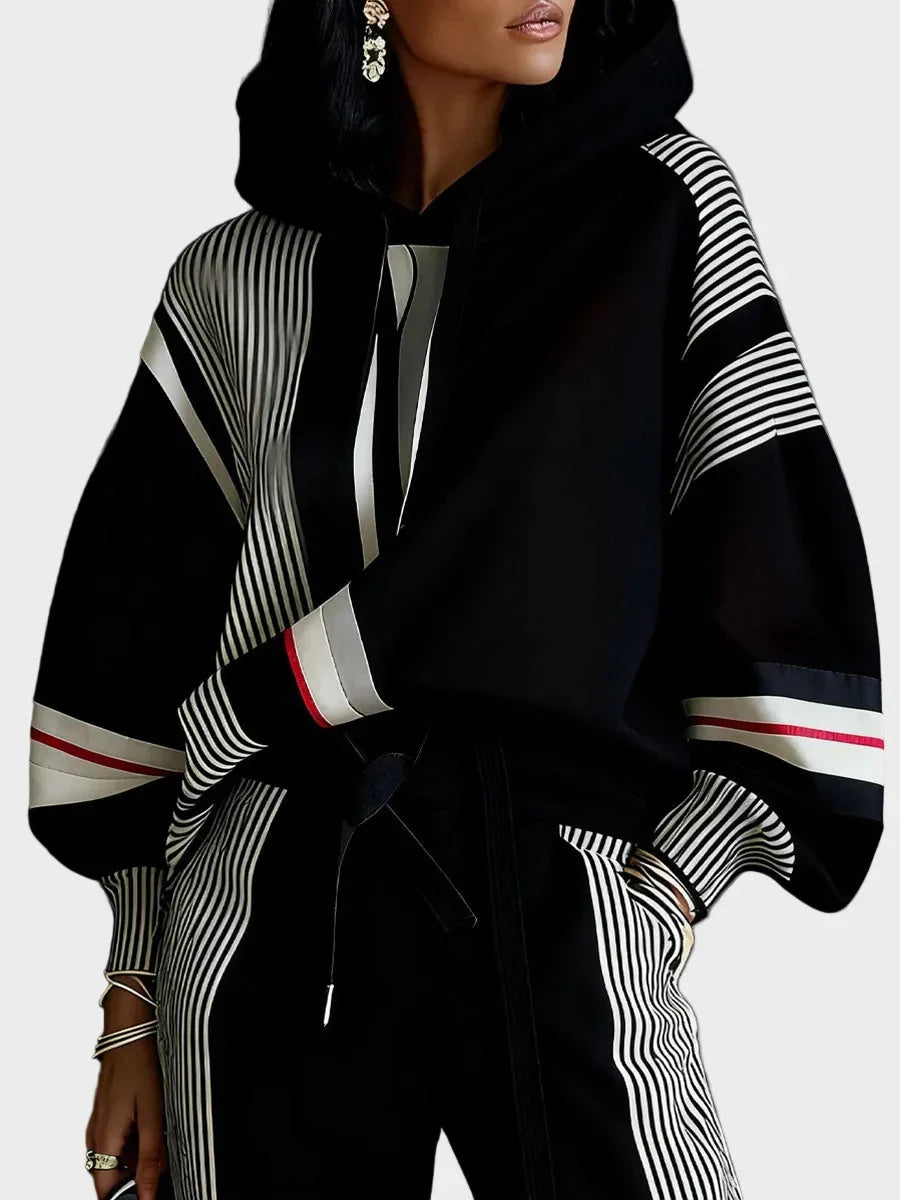 Unisex Geometric Cotton-Blend Hoodie