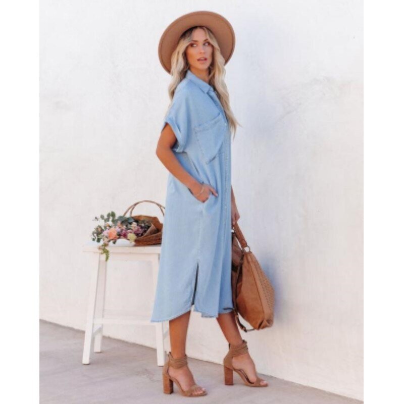 Image of Valerie | Women's Button-Down Midi Shirt Dress