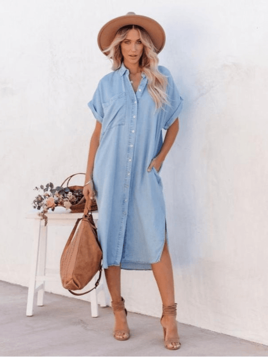 Image of Valerie | Women's Button-Down Midi Shirt Dress