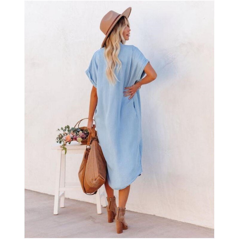 Image of Valerie | Women's Button-Down Midi Shirt Dress
