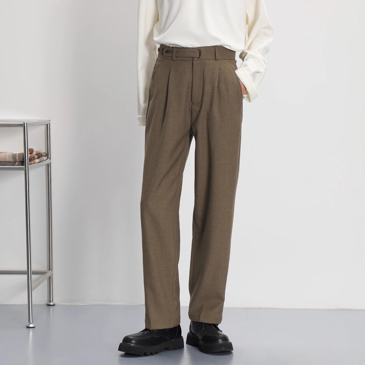 Image of Victor | Men's High-Waisted Pleated Dress Pants