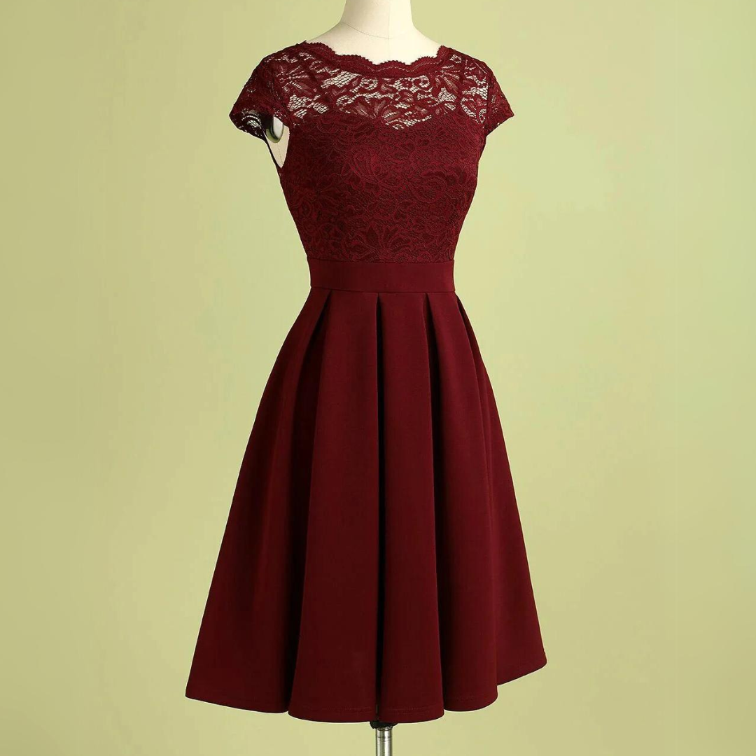 Vintage Burgundy Lace Dress