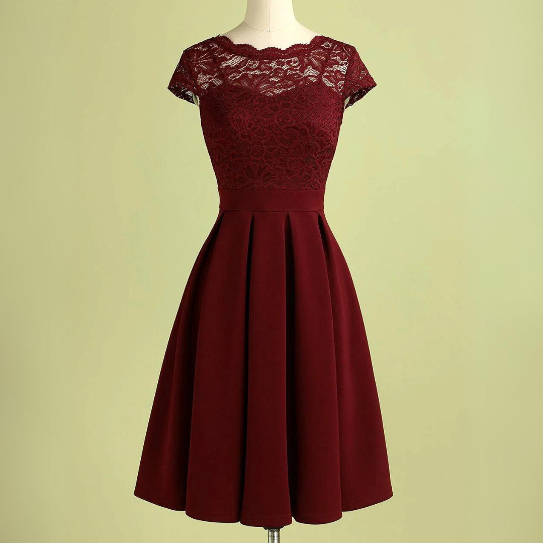Vintage Burgundy Lace Dress
