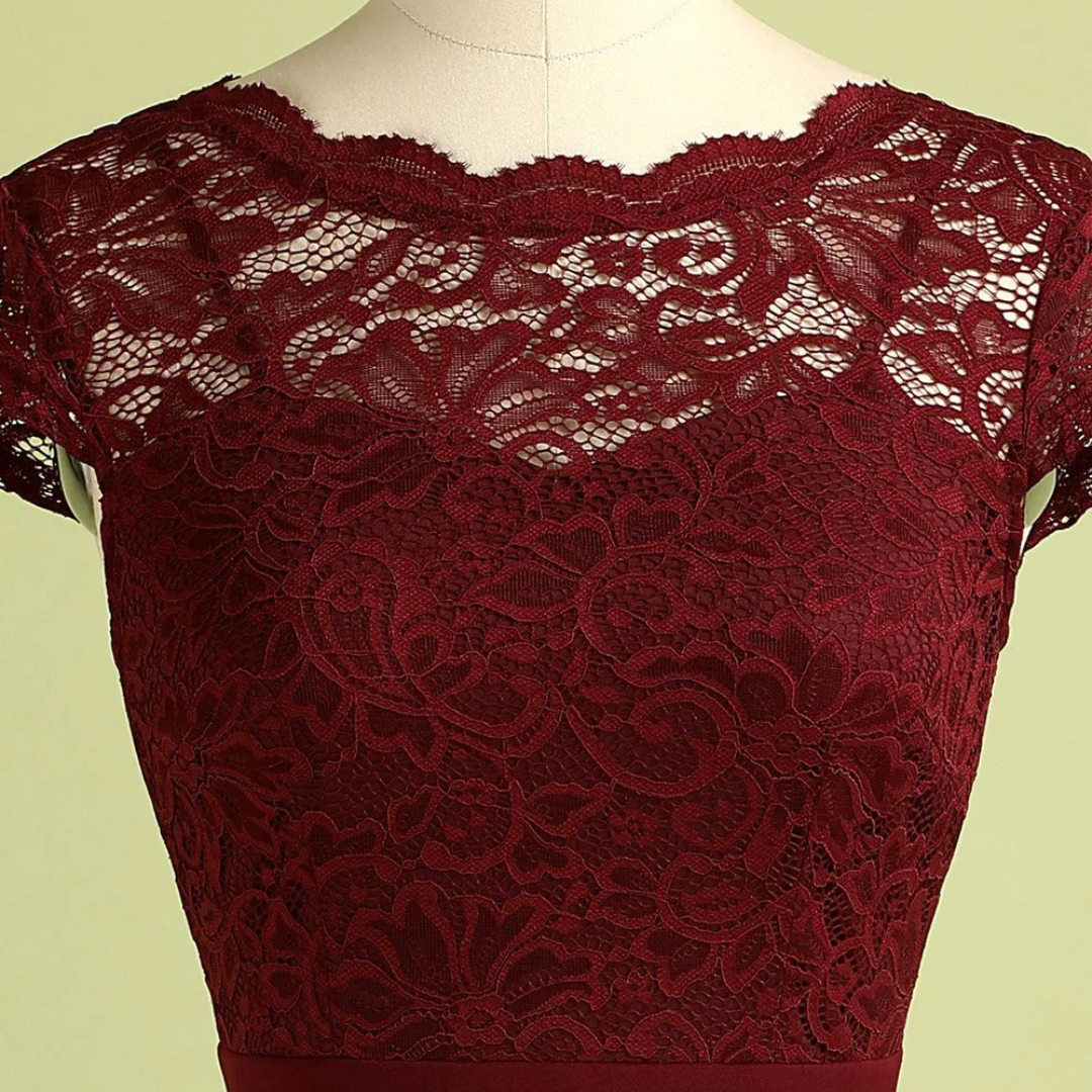 Vintage Burgundy Lace Dress