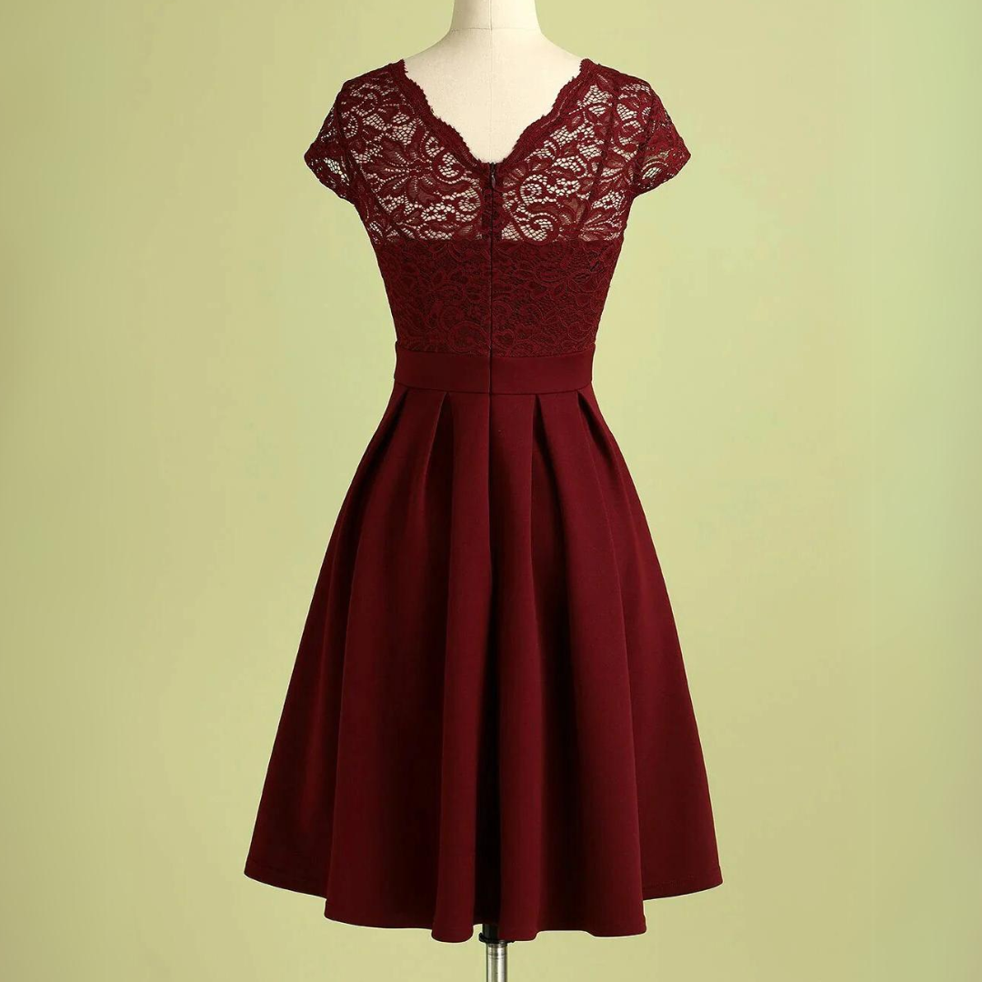 Vintage Burgundy Lace Dress