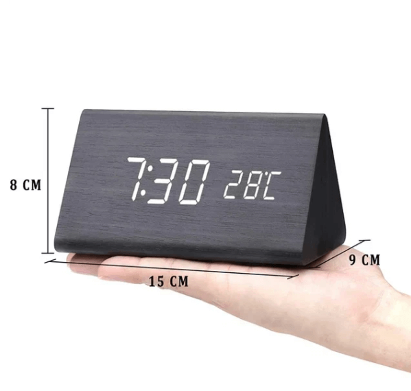 Voice-Controlled LED Wooden Clock - Modern Design