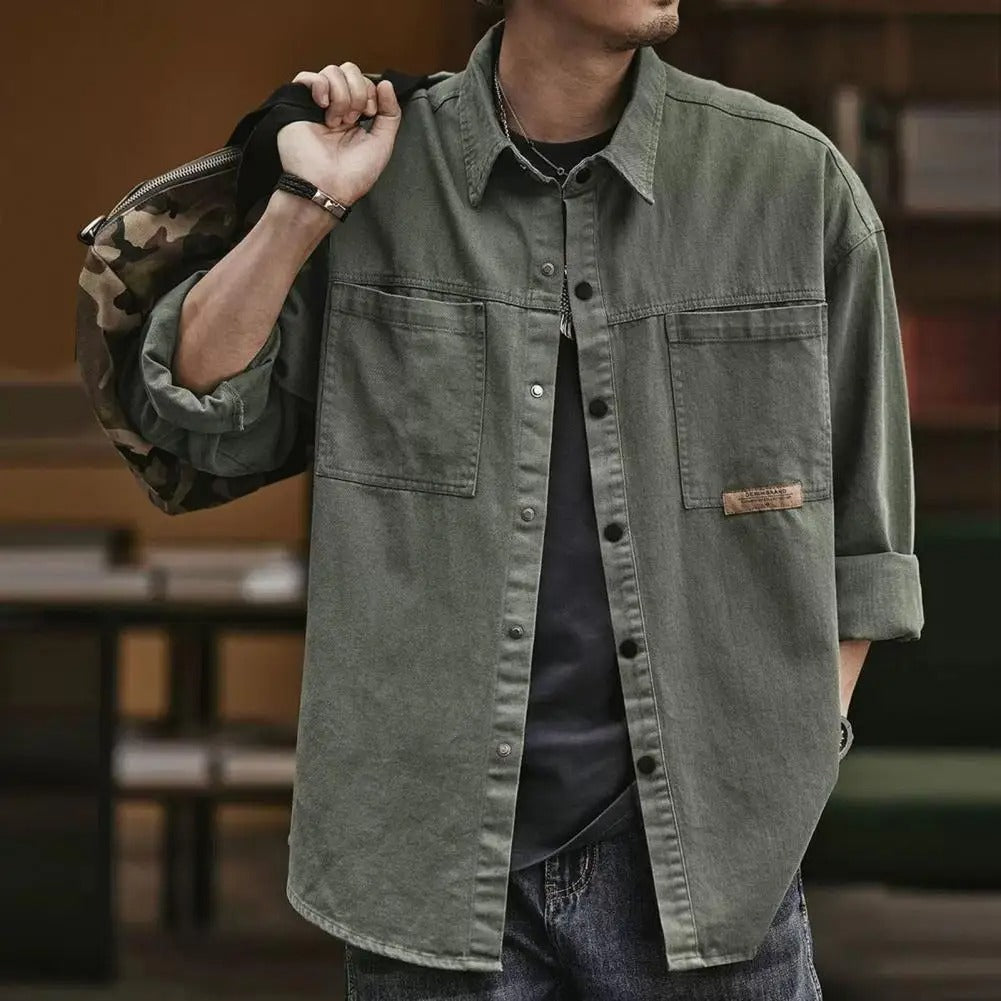 Image of Wayne | Men's Long Sleeve Button-Down Shirt
