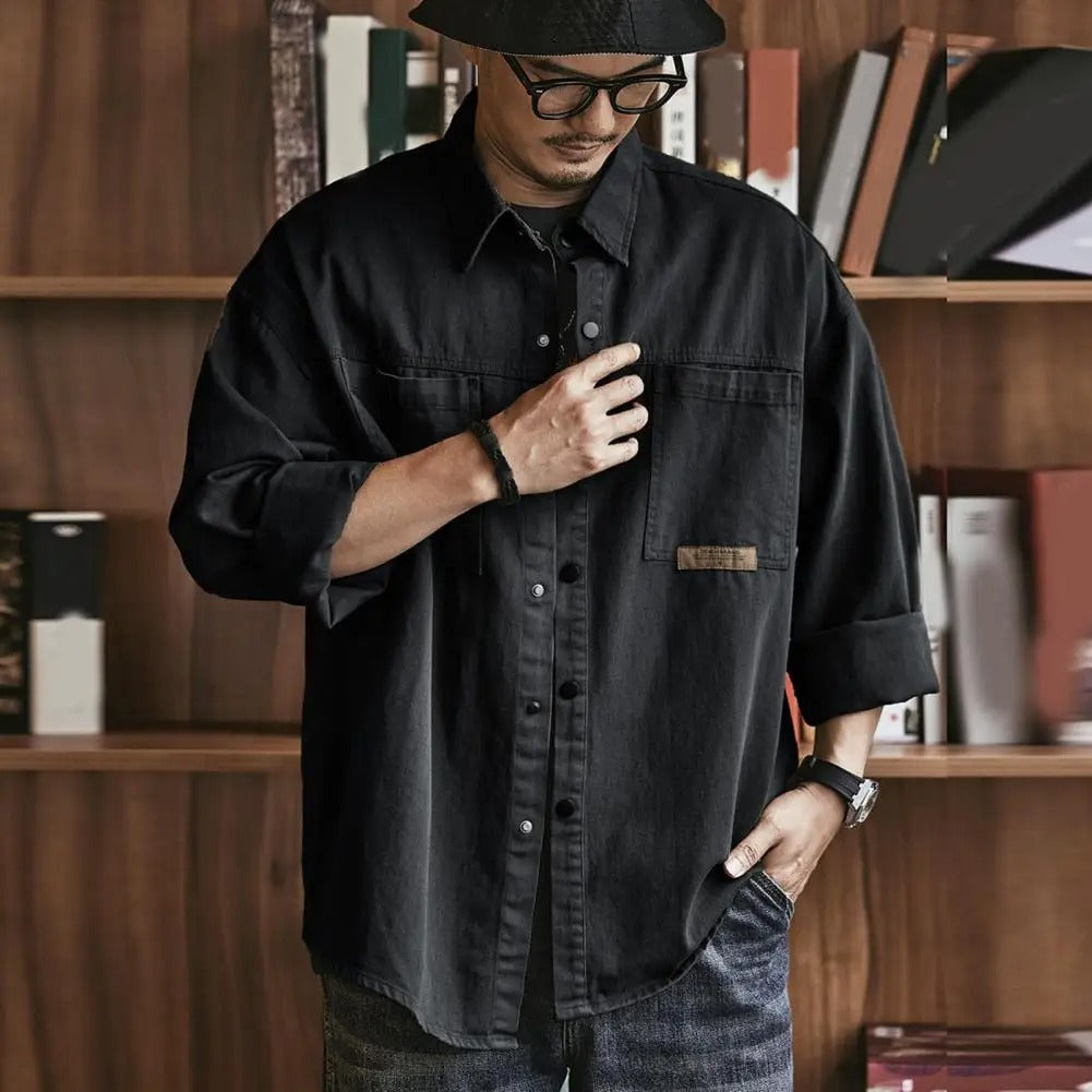 Image of Wayne | Men's Long Sleeve Button-Down Shirt