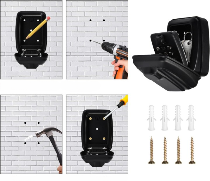 Weatherproof Key Box for Wall Mounting