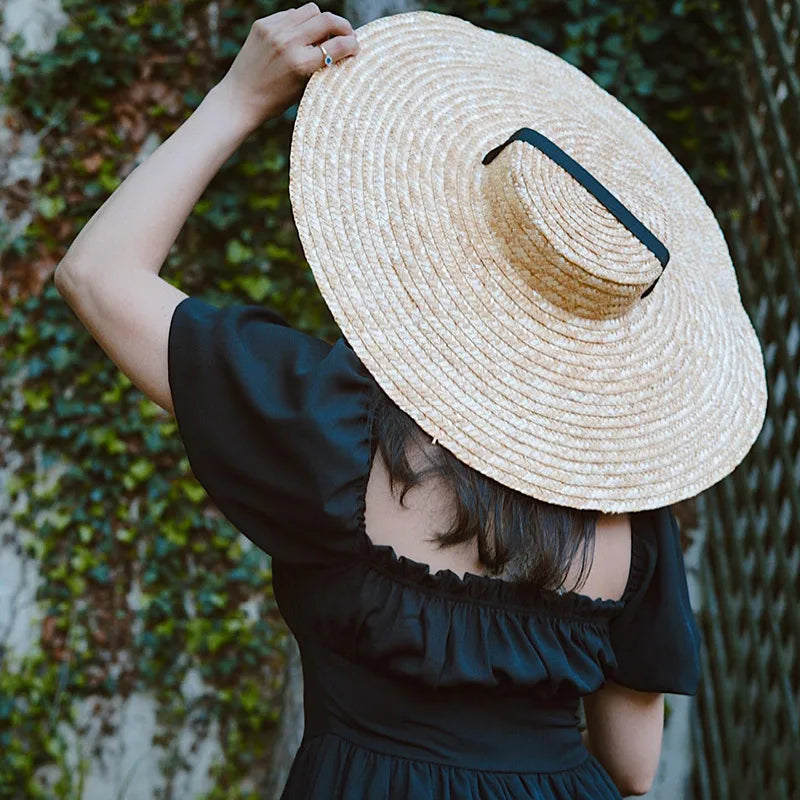 Wide Brim Flat Top Sun Hat