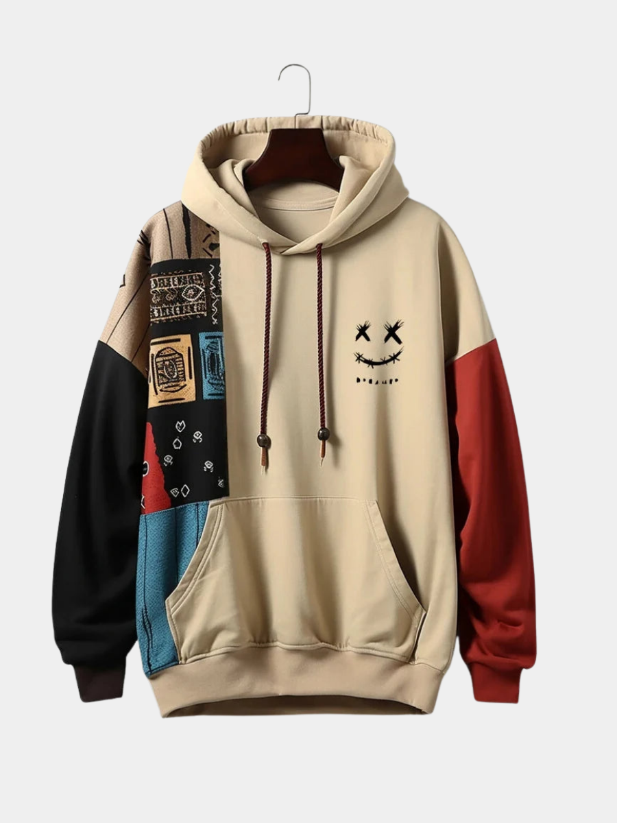 Image of Wilbur | Men's Patchwork Pullover Hoodie
