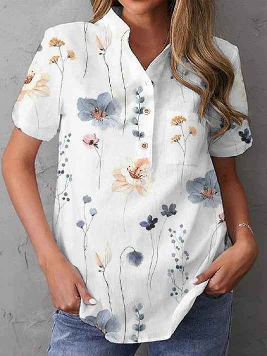 Image of Willow | Women's Floral Short Sleeve Blouse